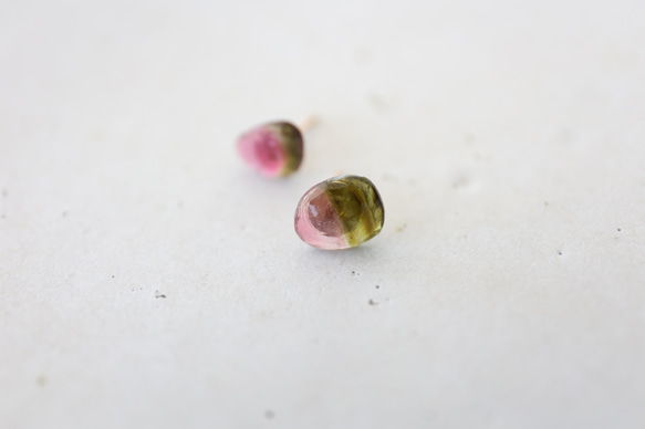 14KGF watermelontourmaline　pierce [kgf5061] 3枚目の画像