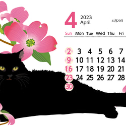 2023年猫ともカレンダー黒猫だけ（プラスチックケース付き） 4枚目の画像