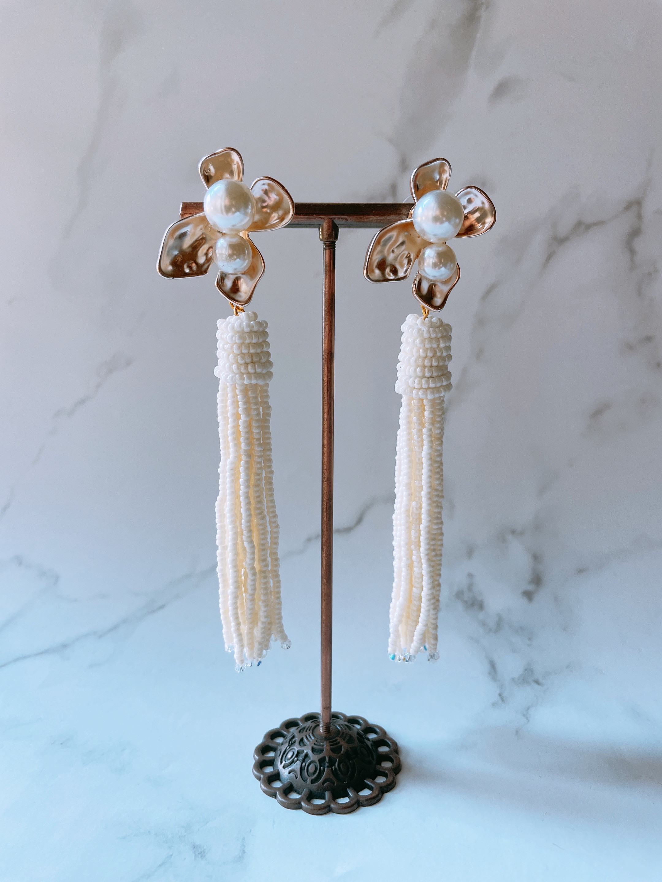 【A-288】ビーズタッセル／ブライダルピアス／ウェディング／ブライダルタッセル／ブライダルビーズタッセル／花嫁／ウェデ 4,374円