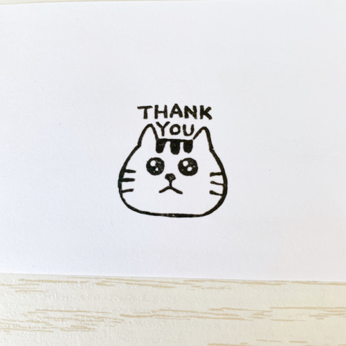 猫のthank you消しゴムはんこ #19 はんこ・スタンプ こぶたのお