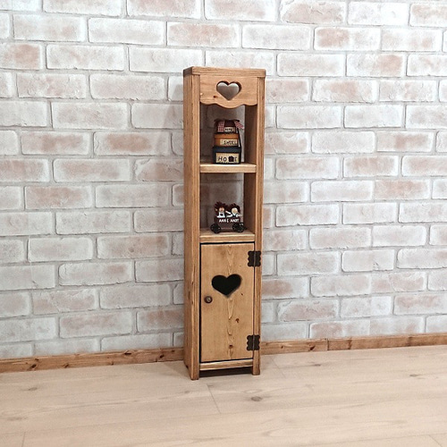 扉付き ハート ウォールシェルフ 壁掛け飾り棚 壁掛け収納 ホワイト