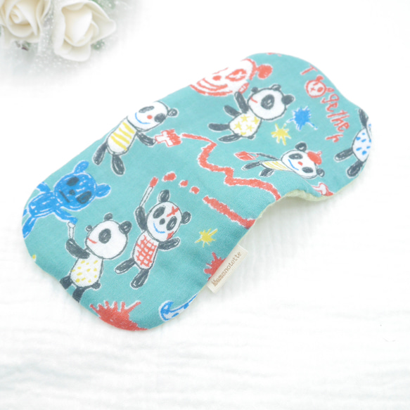 ふわもこハンカチ｜お絵描きパンダ-Doodle Panda-｜S・10×20cm｜ガーゼハンカチ｜敏感肌｜プチギフト 7枚目の画像