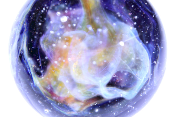 41mm 宇宙ガラスマーブル - オブジェ  no.M082 7枚目の画像