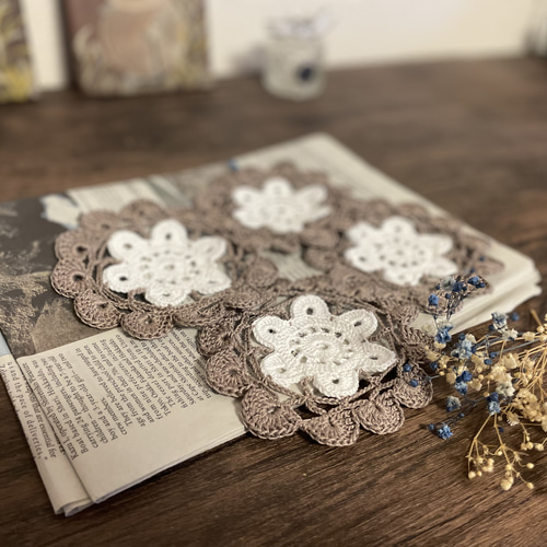 レース編み コースターセット コースター カボス 通販｜Creema  
