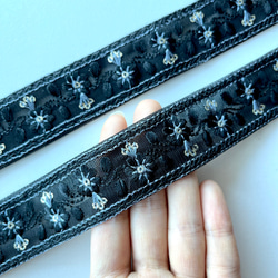 【50cm】インド刺繍リボン　ブラック　チュール　GN466 5枚目の画像