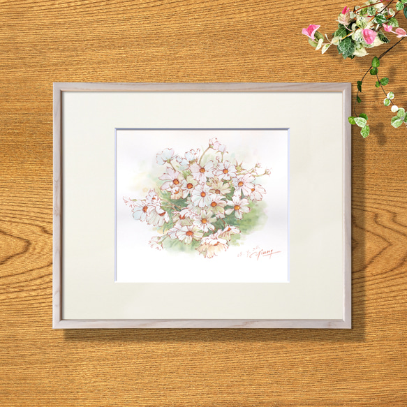 デイゴの花 油絵額縁付き 楽天市場】油彩画 F6号 千賀節子 「コスモス」 真筆 額入り 額装絵画