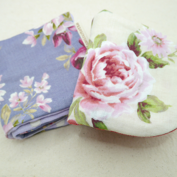 ふわもこハンカチ｜薔薇-Rose Garden-｜L・20×20cm｜ガーゼハンカチ｜ハンドタオル｜ギフト｜花柄 2枚目の画像