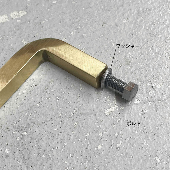 ＼送料無料／[Brass Square Handle]真鍮取手 ハンドル 金具 DIYパーツ 引出し 扉‐39_b‐ 7枚目の画像