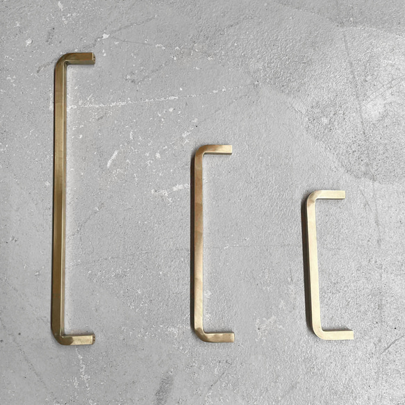 ＼送料無料／[Brass Square Handle]真鍮取手 ハンドル 金具 DIYパーツ 引出し 扉‐39_b‐ 4枚目の画像