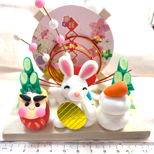 ☆招きうさぎのお正月飾り(受注生産) 干支変更可 鏡餅 門松 だるま