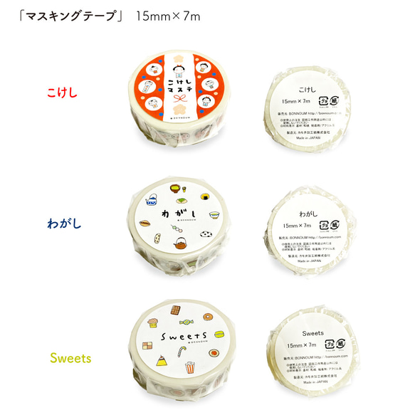マスキングテープ（こけし） 3枚目の画像