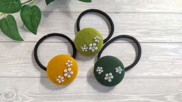 大人可愛いくるみボタンのヘアゴム 推し活 推しカラー ヘアゴム