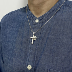 Sterling Silver Cross Necklace,Satin Finish 3枚目の画像