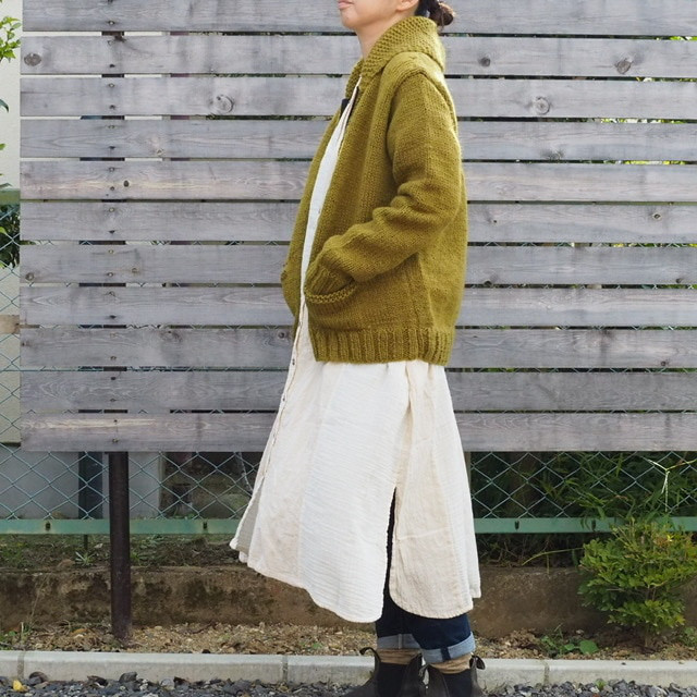 カウチン ジャケット ウール 100% ジップアップ ギルボックスウール 無地 カーキ ベージュ 14,256円