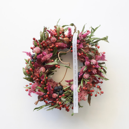 送料無料】Creema限定 深まる秋から冬へとうつろうオーバルリース  