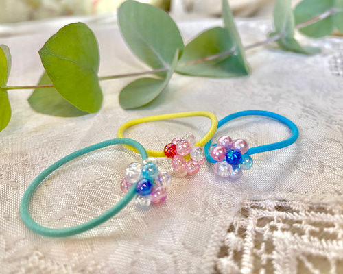 ヘアゴム ビーズ ビーズボール キッズ ヘアアクセ 子ども 髪ゴム