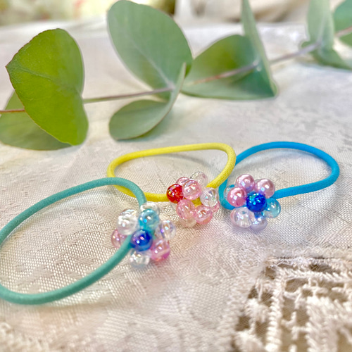 ヘアゴム ビーズ ビーズボール キッズ ヘアアクセ 子ども 髪ゴム