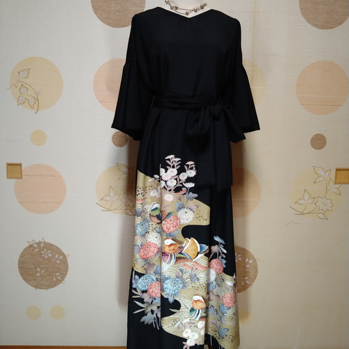 留袖シルクワンピース新郎新婦母フォーマル結婚式セレモニー卒入学式  