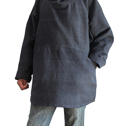 ジョムトン手織り綿フーデッドプルオーバー（BOO-001-01） 5枚目の画像