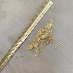 アメリカンフラワー ヘッド ブライダル ウェディング ヘッドパーツ ヘアアクセサリー  成人式 ゴールド シンプル 3枚目の画像