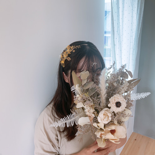 アメリカンフラワー ヘッド ブライダル カチューシャ ヘッドパーツ