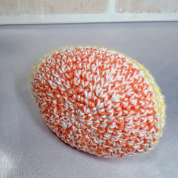 手編みがま口　D 黄色・オレンジ 2枚目の画像