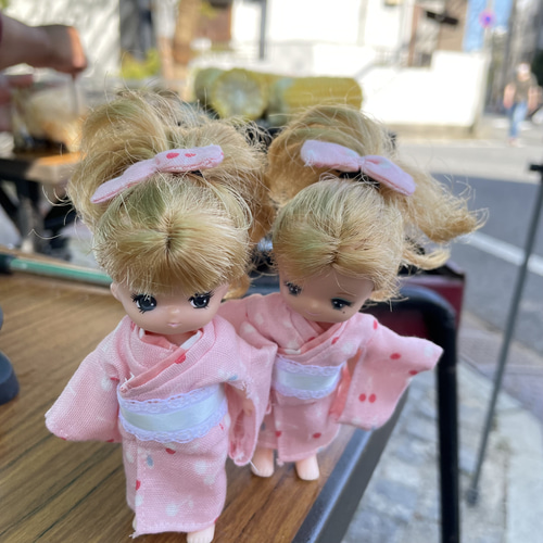 033 ミキちゃんマキちゃん りくくんハンドメイド チェリー柄 浴衣 甚平