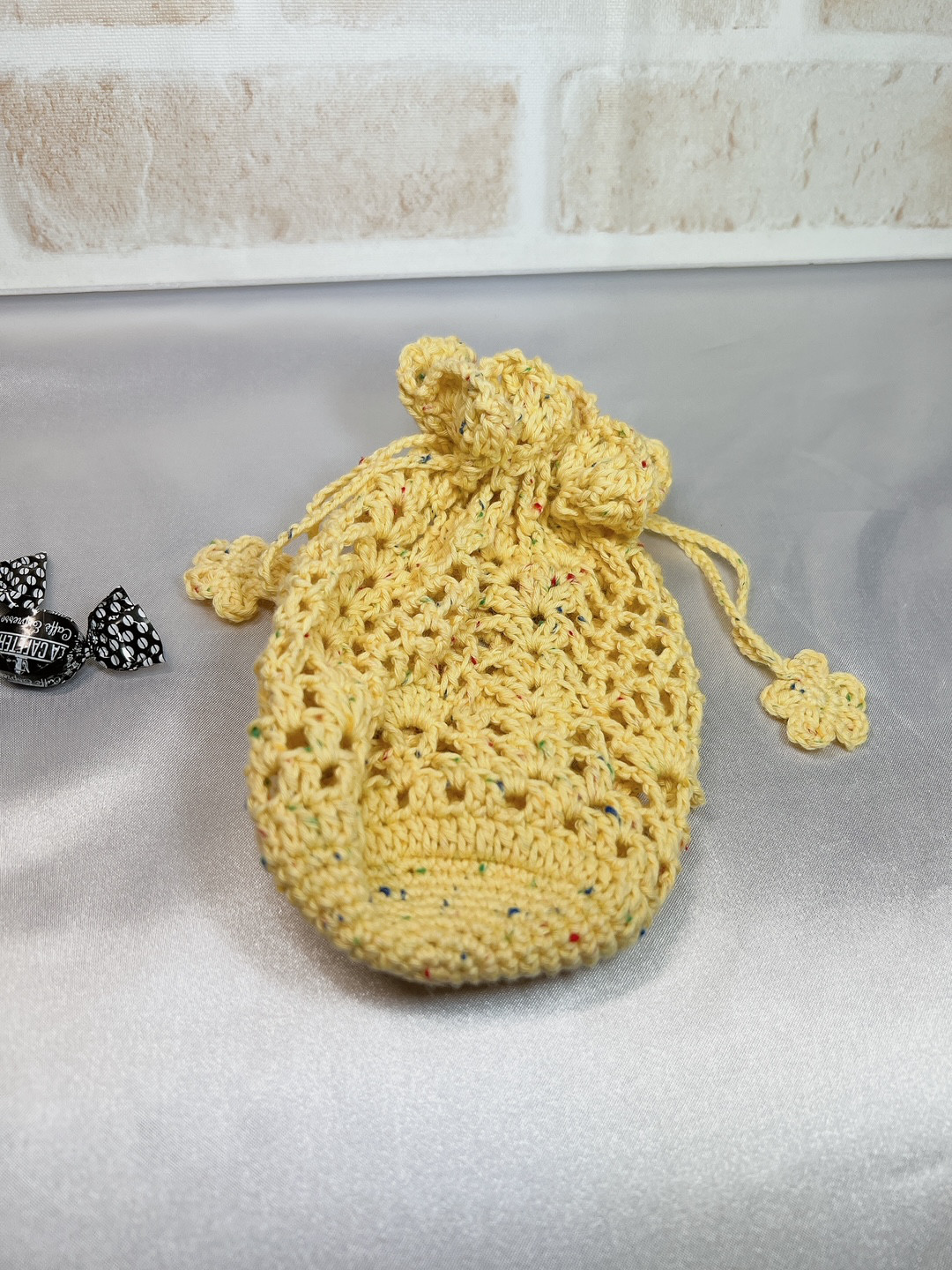 Sale! ❁ハンドメイド❁ White Linenアップリケ巾着3 Sale! ❁ハンドメイド❁ White Linenアップリケ巾着3