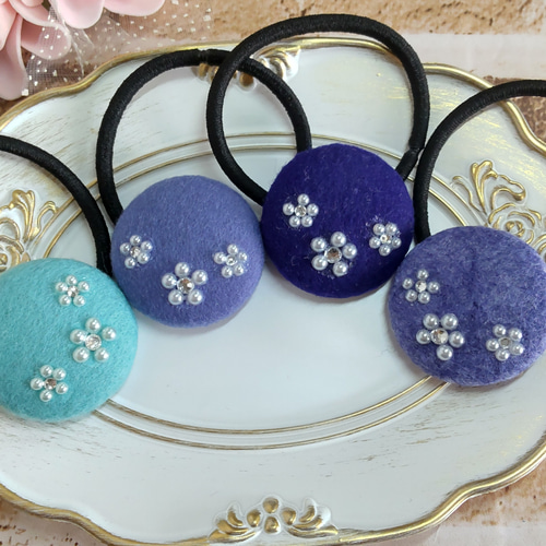 大人可愛いくるみボタンのヘアゴム ヘアゴム ラピスラズリ 通販