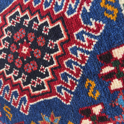 ●送料無料●ヤラメ絨毯【40×40】No.05　トライバルラグ・民族系・部族・チェアマット・ベンチ 7枚目の画像