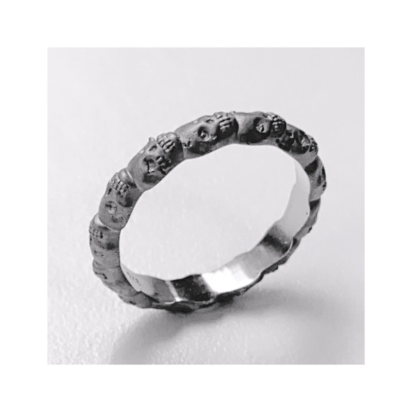 骷髏永恆戒指（Silver925 啞光/鍍銠）（定做） 第4張的照片
