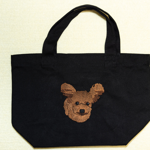 【代引可】 トイプードルトートバッグ、トイプードル、刺繍、トートバック バッグ