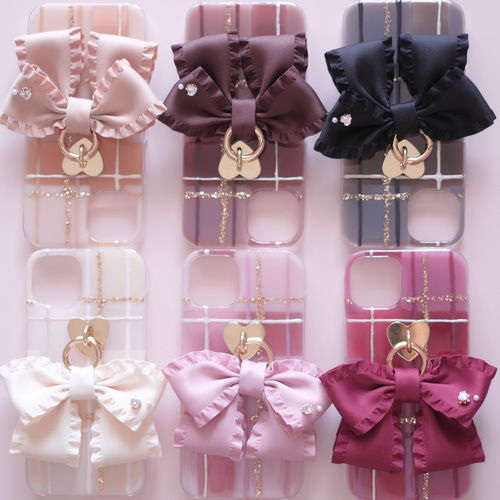 名入れ♡キラキラユニコーン✨リボンチャーム✨ブルーパープル系♡iPhoneケース 名入れ♡キラキラユニコーン✨リボンチャーム✨ブルーパープル