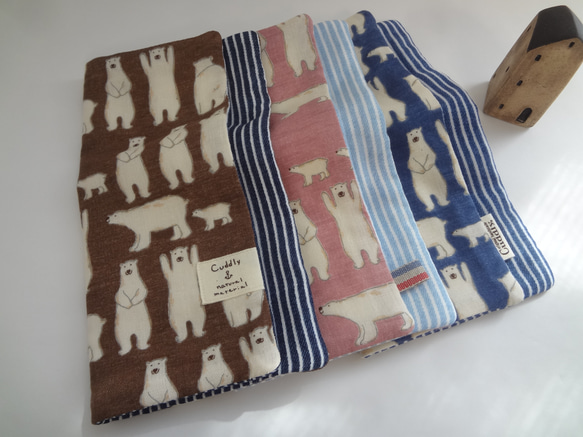 しろくま*8重やわらかガーゼハンカチ*大3枚セット その他入園グッズ