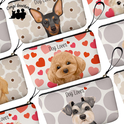 トイプードル 水彩画風 毛色8色 】 わんちゃんイラスト ポーチ 犬 お