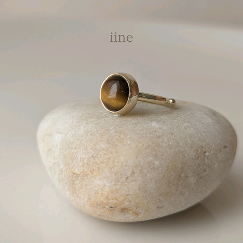 こっくりカラーのアクセント*イエロータイガーアイのイヤーカフ