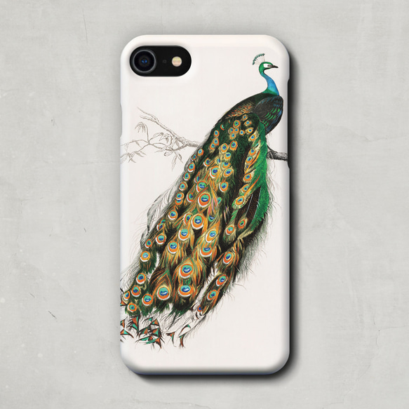 スマホケース / チャールズ デサリーヌ ドルビニ「インド クジャク」 iPhone 全機種対応 孔雀 絵 個性的 上品 3枚目の画像