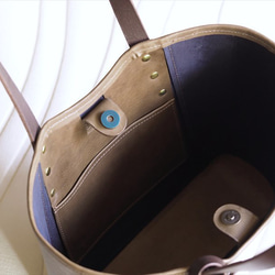 ★選べるハンドル2カラー大人のためのオイルレザー贅沢ミニトートバッグ：パーフェクト・ショコラ 10枚目の画像