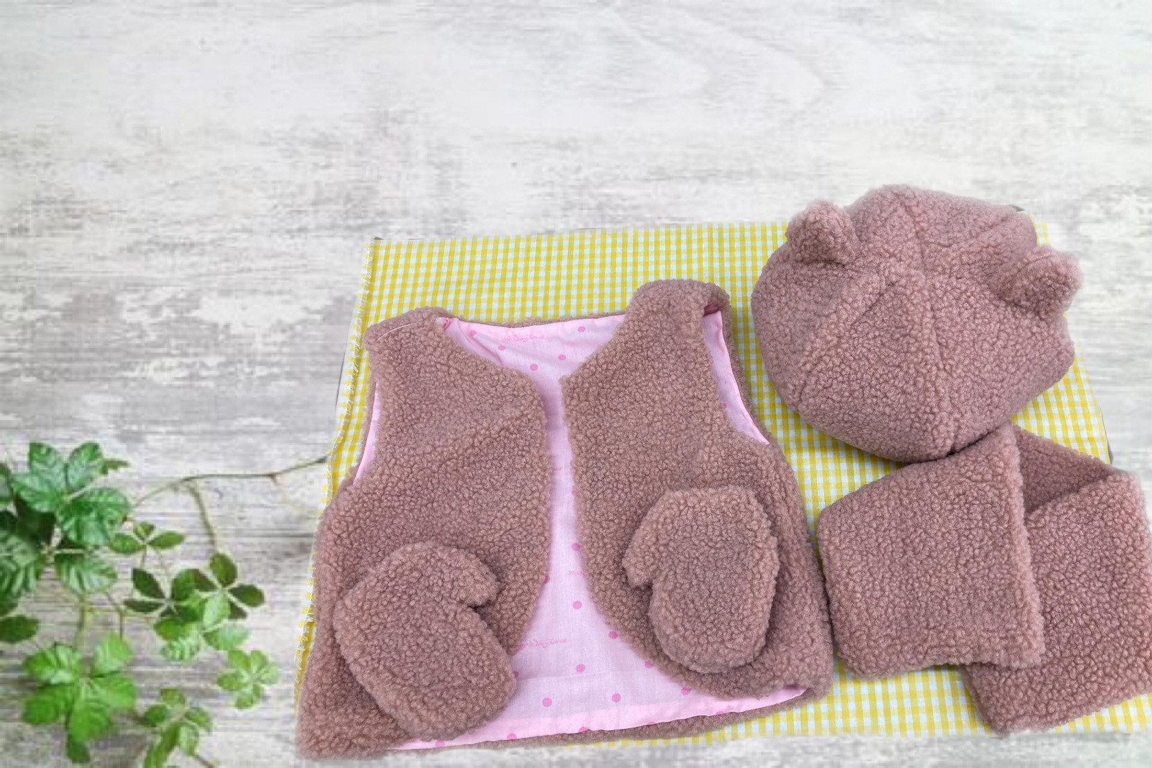 親子コーデで秋冬かわいいく♪子供用もこもこグッズ4点セット！