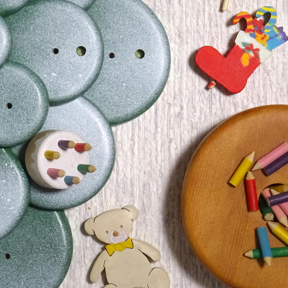 手作りのかわいいクリスマスツリー　木製　卓上クリスマスツリー 