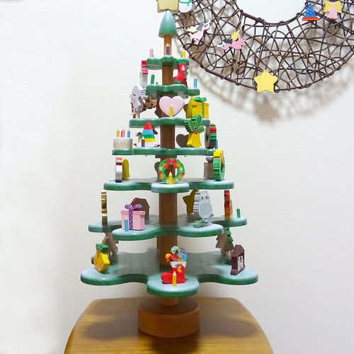 手作りのかわいいクリスマスツリー 木製 卓上クリスマスツリー Japan
