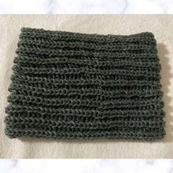 バラクラバ ホワイト 手編み フード付きネックウォーマー 男女兼用