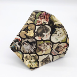【送料無料】カラーゴム付き モロッカン 猫 大人用立体マスク A 1枚目の画像