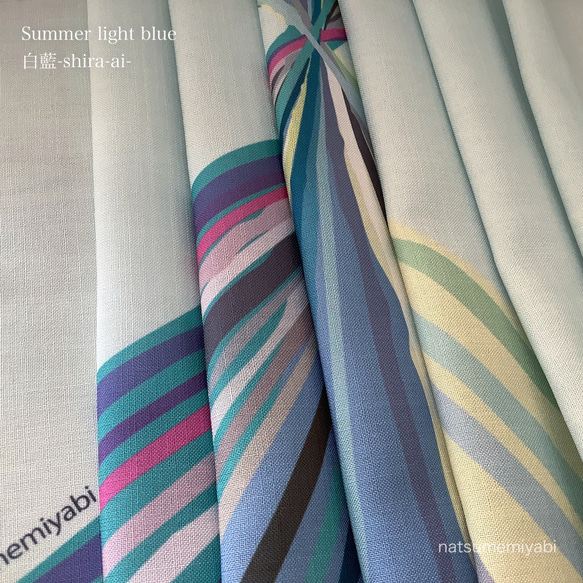 ◆【サンプルSALE！】映える帯揚げ（summer light blue/白藍/しらあい）パーソナルカラー帯揚げ 5枚目の画像