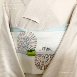 ◆【サンプルSALE！】映える帯揚げ（summer light blue/白藍/しらあい）パーソナルカラー帯揚げ 11枚目の画像