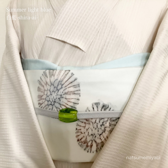 ◆【サンプルSALE！】映える帯揚げ（summer light blue/白藍/しらあい）パーソナルカラー帯揚げ 11枚目の画像