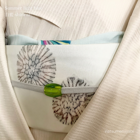 ◆【サンプルSALE！】映える帯揚げ（summer light blue/白藍/しらあい）パーソナルカラー帯揚げ 9枚目の画像