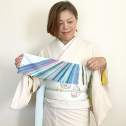 ◆【サンプルSALE！】映える帯揚げ（summer light blue/白藍/しらあい）パーソナルカラー帯揚げ 12枚目の画像