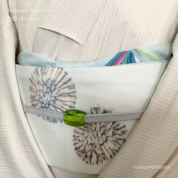 ◆【サンプルSALE！】映える帯揚げ（summer light blue/白藍/しらあい）パーソナルカラー帯揚げ 8枚目の画像