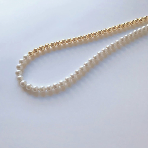 本真珠ネックレス イエロー色 留め具14K 前でもオッケー | www.rnd.org.il